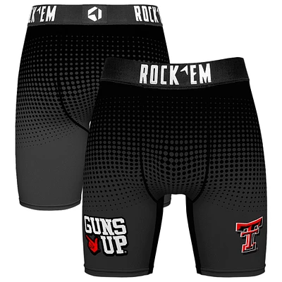 Men's Rock Em Socks Black Texas Tech Red Raiders Slogan Boxer Briefs