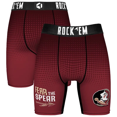 Men's Rock Em Socks Garnet Florida State Seminoles Slogan Boxer Briefs