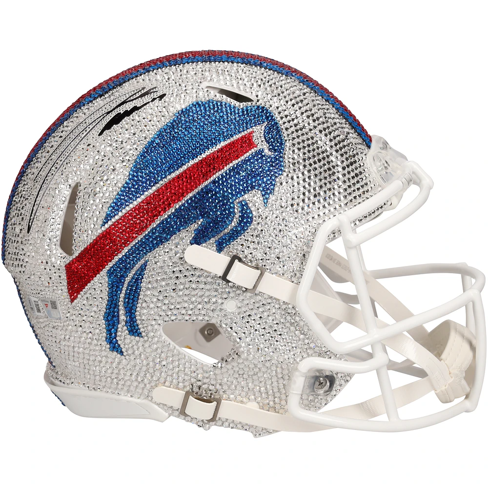 Josh Allen Buffalo Bills Autographed Riddell Speed Authentic Helmet - Art by Rock On Sports