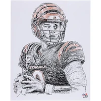 Joe Burrow Cincinnati Bengals Unsigned 16" x 20" Photo Print - Art & Signed by Jayce Hall - Limited Edition of 99