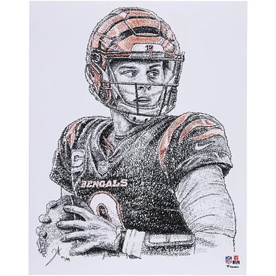 Joe Burrow Cincinnati Bengals Unsigned 16" x 20" Photo Print - Art & Signed by Jayce Hall - Limited Edition of 99