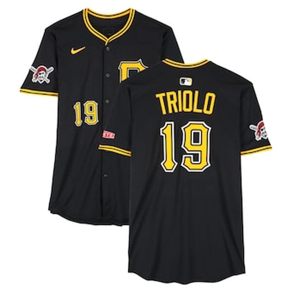 Jared Triolo Pittsburgh Pirates Game-Used #19 Black Nike Jersey from March 10 & 14, 2025