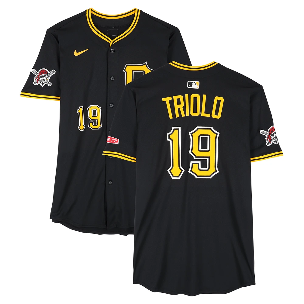 Jared Triolo Pittsburgh Pirates Game-Used #19 Black Nike Jersey from March 10 & 14, 2025
