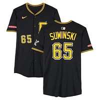 Jack Suwinski Pittsburgh Pirates Game-Used #65 Black Nike Jersey from March 10 & 15, 2025