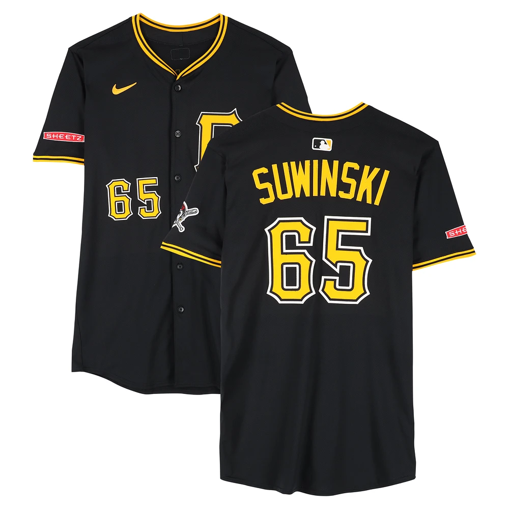 Jack Suwinski Pittsburgh Pirates Game-Used #65 Black Nike Jersey from March 10 & 15, 2025
