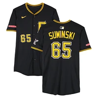 Jack Suwinski Pittsburgh Pirates Game-Used #65 Black Nike Jersey from March 10 & 15, 2025