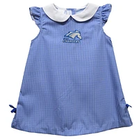 Infant Girls Vive La Fete Blue UAH Chargers Mini Check Pattern A-Line Dress