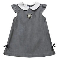 Infant Girls Vive La Fete Black Army Knights Mini Check Pattern A-Line Dress