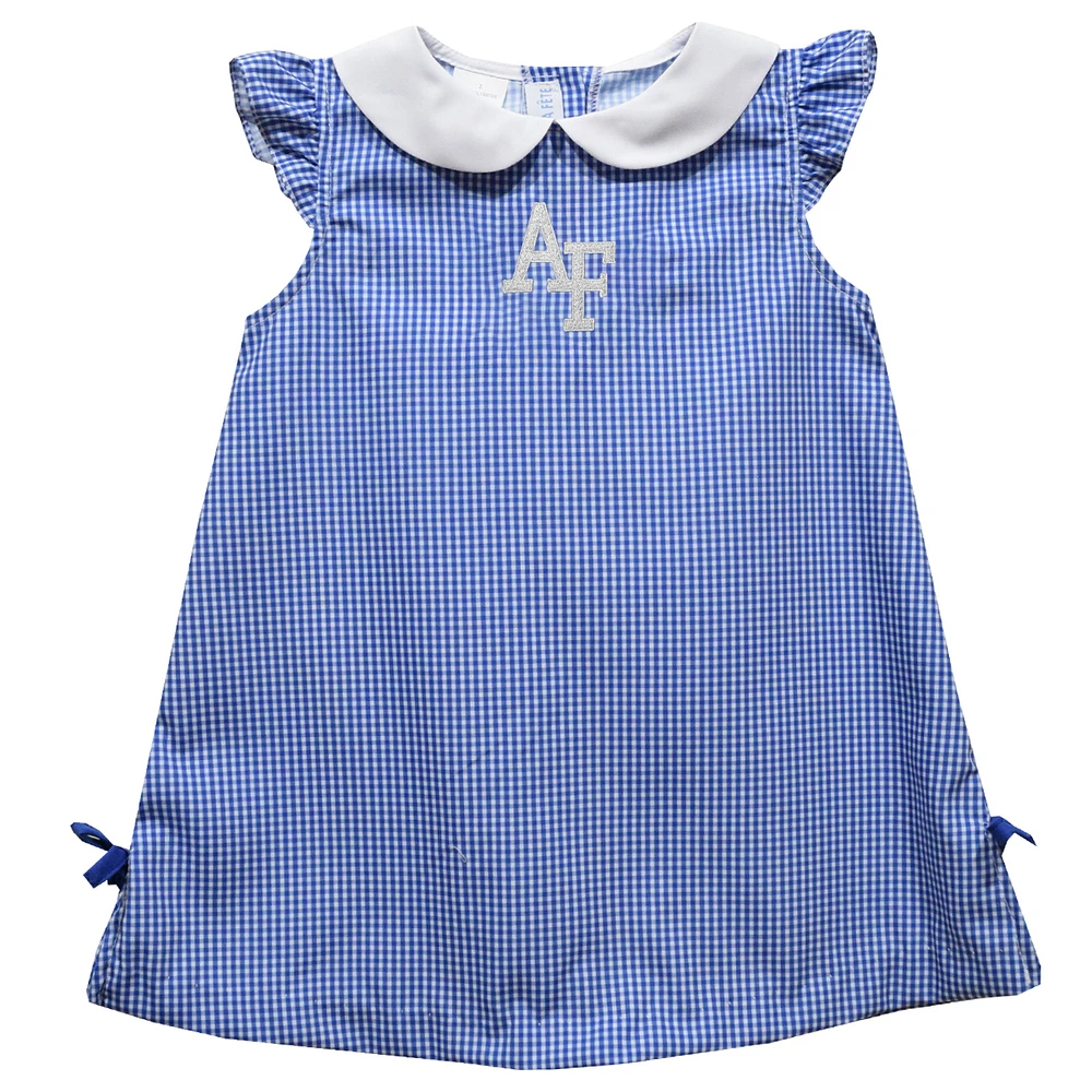Infant Girls Vive La Fete Royal Air Force Falcons Mini Check Pattern A-Line Dress