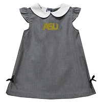 Infant Girls Vive La Fete Black Alabama State Hornets Mini Check Pattern A-Line Dress