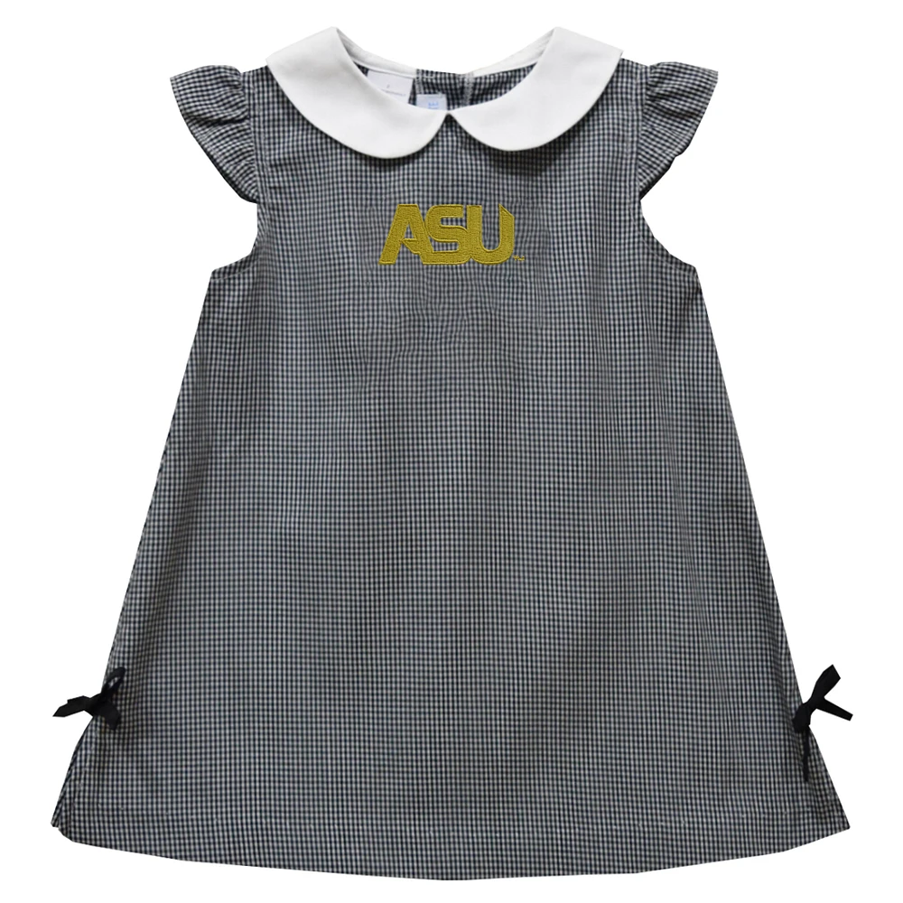 Infant Girls Vive La Fete Black Alabama State Hornets Mini Check Pattern A-Line Dress