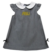 Infant Girls Vive La Fete Black Alabama State Hornets Mini Check Pattern A-Line Dress