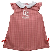 Infant Girls Vive La Fete Red Davidson Wildcats Mini Check Pattern A-Line Dress