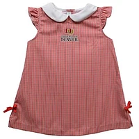 Infant Girls Vive La Fete Scarlet Denver Pioneers Mini Check Pattern A-Line Dress