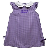 Infant Girls Vive La Fete Purple Grand Canyon Antelopes Mini Check Pattern A-Line Dress