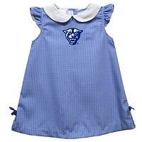 Infant Girls Vive La Fete Blue Georgia State Panthers Mini Check Pattern A-Line Dress