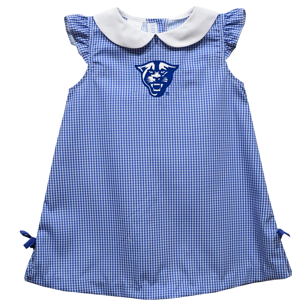 Infant Girls Vive La Fete Blue Georgia State Panthers Mini Check Pattern A-Line Dress