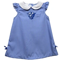 Infant Girls Vive La Fete Blue Georgia State Panthers Mini Check Pattern A-Line Dress