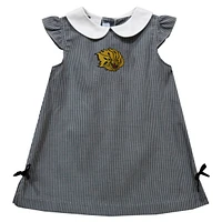 Infant Girls Vive La Fete Black Arkansas Pine Bluff Golden Lions Mini Check Pattern A-Line Dress