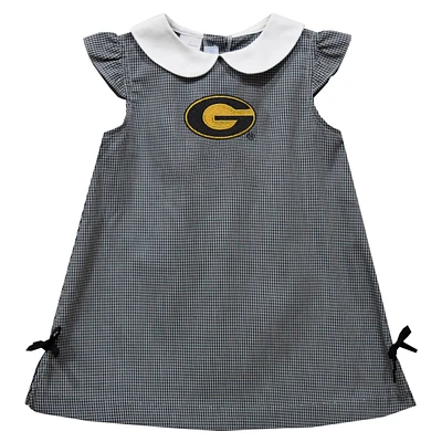 Infant Girls Vive La Fete Black Grambling Tigers Mini Check Pattern A-Line Dress