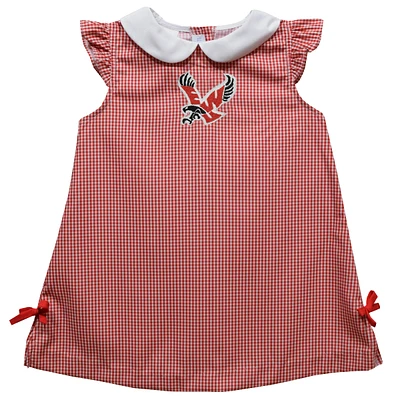 Infant Girls Vive La Fete Red Eastern Washington Eagles Mini Check Pattern A-Line Dress
