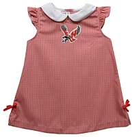 Infant Girls Vive La Fete Red Eastern Washington Eagles Mini Check Pattern A-Line Dress