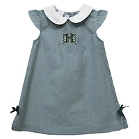 Infant Girls Vive La Fete Green Hawaii Rainbow Warriors Mini Check Pattern A-Line Dress