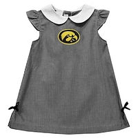 Infant Girls Vive La Fete Black Iowa Hawkeyes Mini Check Pattern A-Line Dress