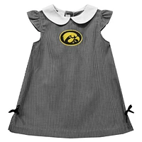 Infant Girls Vive La Fete Black Iowa Hawkeyes Mini Check Pattern A-Line Dress