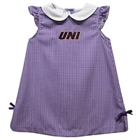 Infant Girls Vive La Fete Purple Northern Iowa Panthers Mini Check Pattern A-Line Dress
