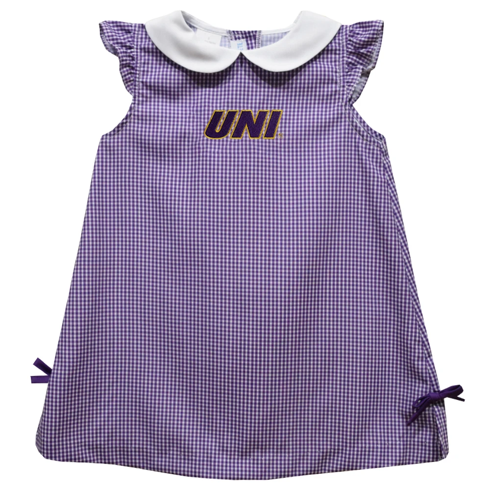 Infant Girls Vive La Fete Purple Northern Iowa Panthers Mini Check Pattern A-Line Dress