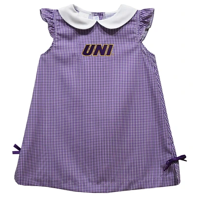 Infant Girls Vive La Fete Purple Northern Iowa Panthers Mini Check Pattern A-Line Dress