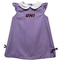 Infant Girls Vive La Fete Purple Northern Iowa Panthers Mini Check Pattern A-Line Dress