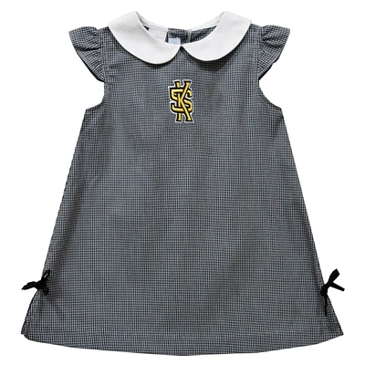 Infant Girls Vive La Fete Black Kennesaw State Owls Mini Check Pattern A-Line Dress