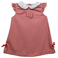 Infant Girls Vive La Fete Red Lamar Cardinals Mini Check Pattern A-Line Dress