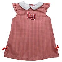 Infant Girls Vive La Fete Red Lamar Cardinals Mini Check Pattern A-Line Dress