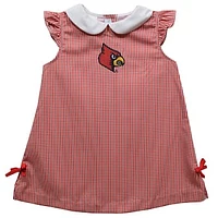 Infant Girls Vive La Fete Red Louisville Cardinals Mini Check Pattern A-Line Dress