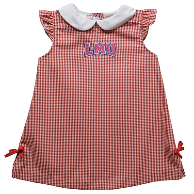 Infant Girls Vive La Fete Red Loyola Marymount Lions Mini Check Pattern A-Line Dress