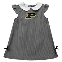 Infant Girls Vive La Fete Black Purdue Boilermakers Mini Check Pattern A-Line Dress