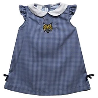 Infant Girls Vive La Fete Navy Quinnipiac Bobcats Mini Check Pattern A-Line Dress