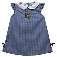 Infant Girls Vive La Fete Navy Quinnipiac Bobcats Mini Check Pattern A-Line Dress