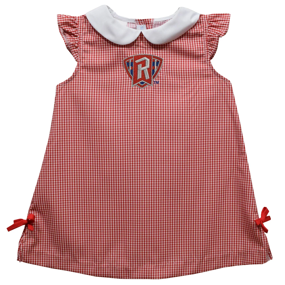 Infant Girls Vive La Fete Red Radford Highlanders Mini Check Pattern A-Line Dress