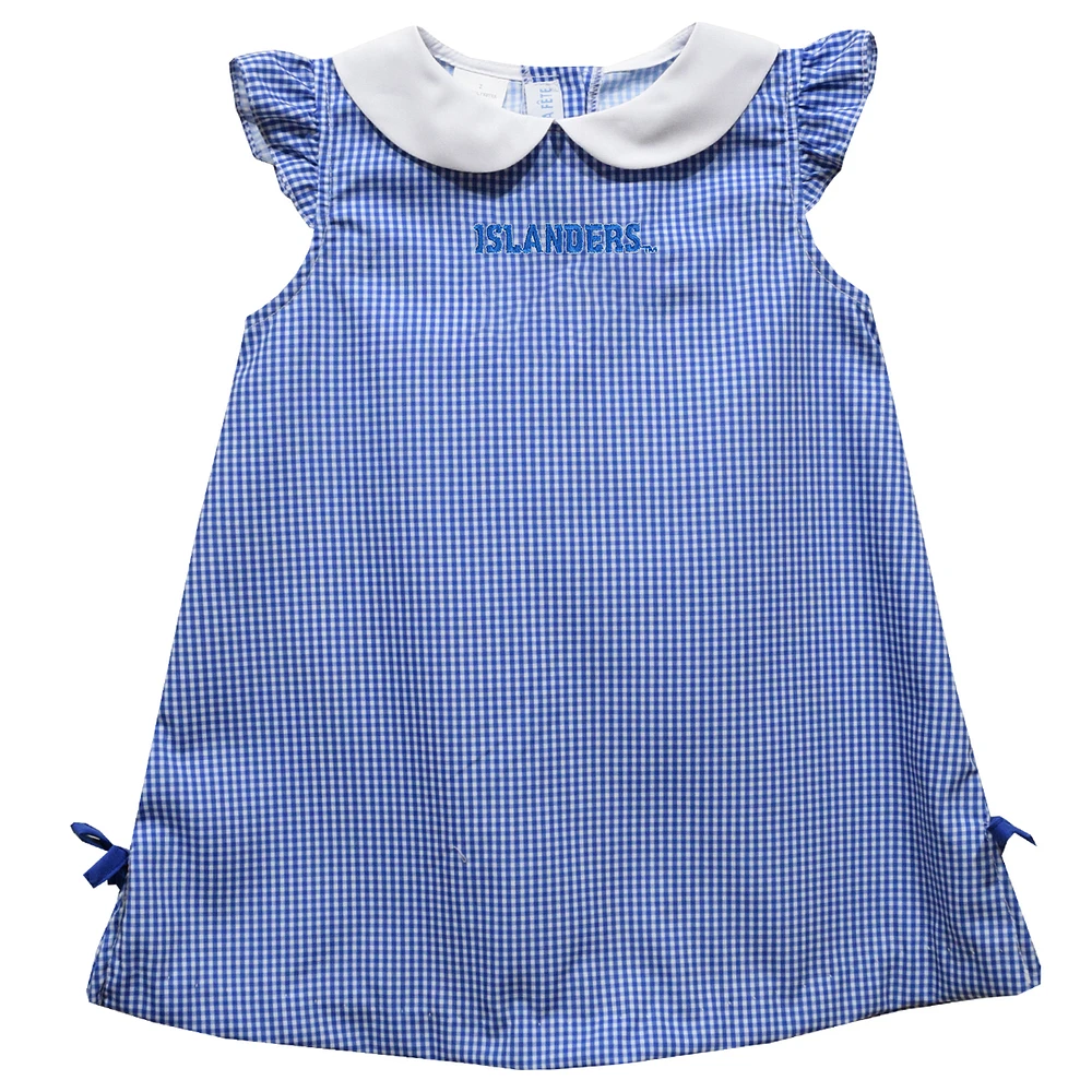 Infant Girls Vive La Fete Royal Texas A&M Corpus Christi Islanders Mini Check Pattern A-Line Dress