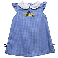 Infant Girls Vive La Fete Navy Toledo Rockets Mini Check Pattern A-Line Dress