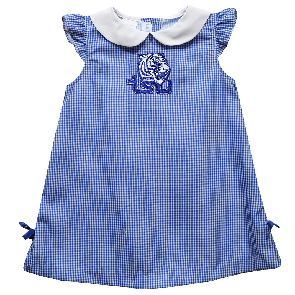 Infant Girls Vive La Fete Royal Tennessee State Tigers Mini Check Pattern A-Line Dress