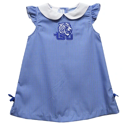 Infant Girls Vive La Fete Royal Tennessee State Tigers Mini Check Pattern A-Line Dress