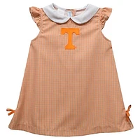 Infant Girls Vive La Fete Tennessee Orange Volunteers Mini Check Pattern A-Line Dress