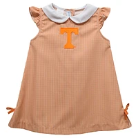 Infant Girls Vive La Fete Tennessee Orange Volunteers Mini Check Pattern A-Line Dress
