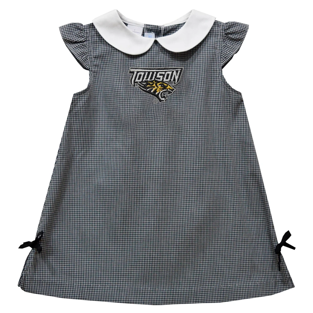 Infant Girls Vive La Fete Black Towson Tigers Mini Check Pattern A-Line Dress