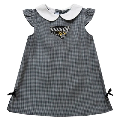 Infant Girls Vive La Fete Black Towson Tigers Mini Check Pattern A-Line Dress